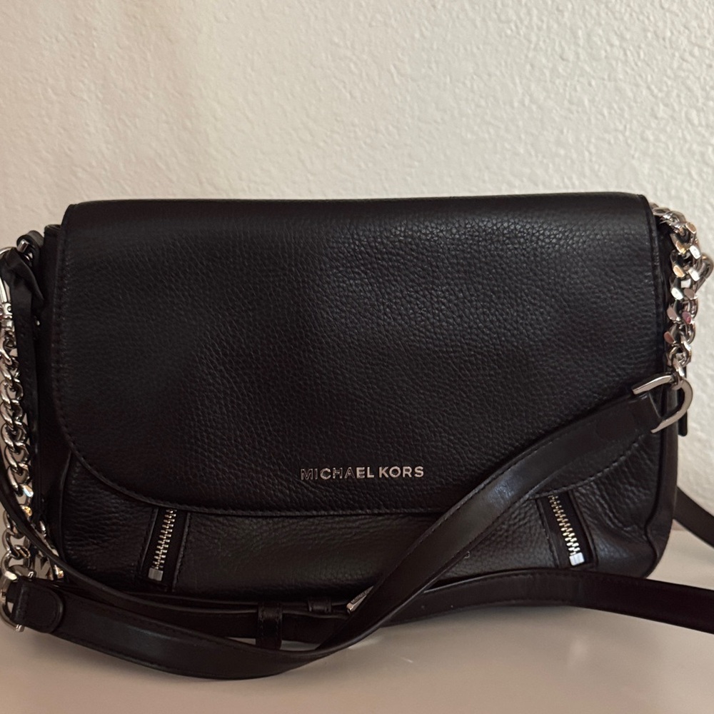 Michael Kors Black Crossbody Bag with Chain Detail